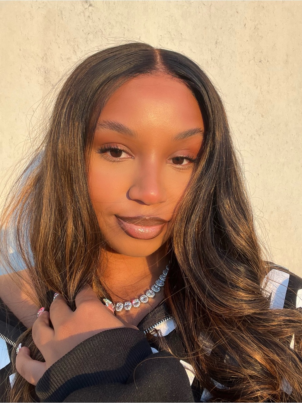 28” human hair highlighted wig 5x5 lace
